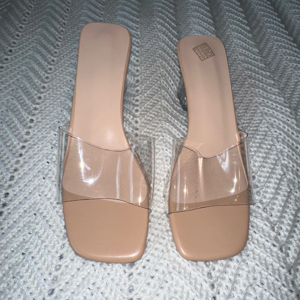 Transparent Square Toe Mule with Clear Heel - NWOT - Size 41 - Picture 2 of 6